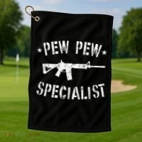 Gun Rifle Pew Pew Specialist Golf Towel thumb 1