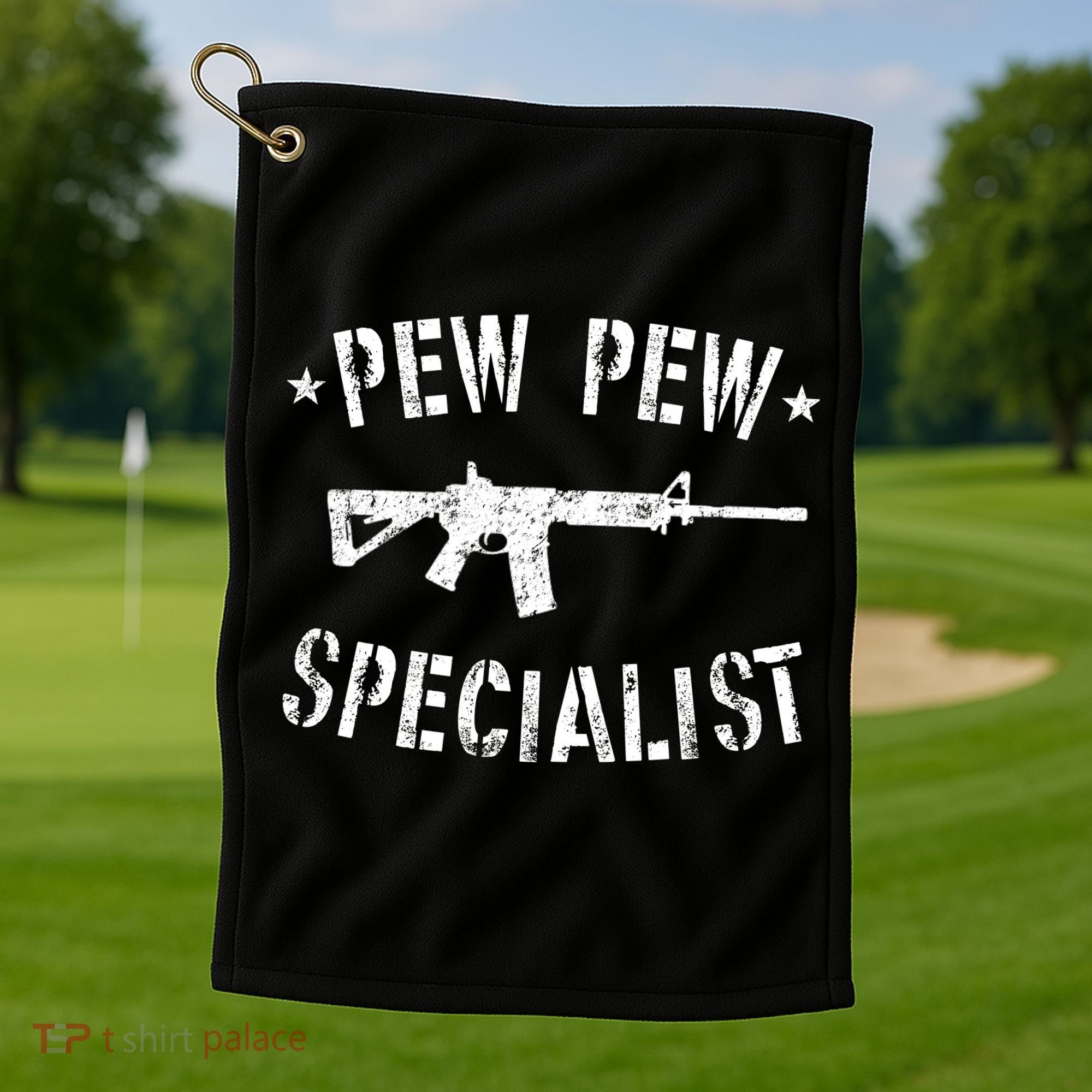 Gun Rifle Pew Pew Specialist Golf Towel