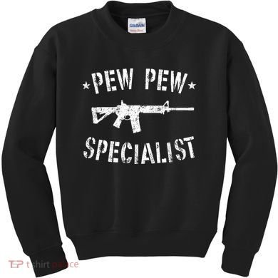 Gun Rifle Pew Pew Specialist Kids Sweatshirt
