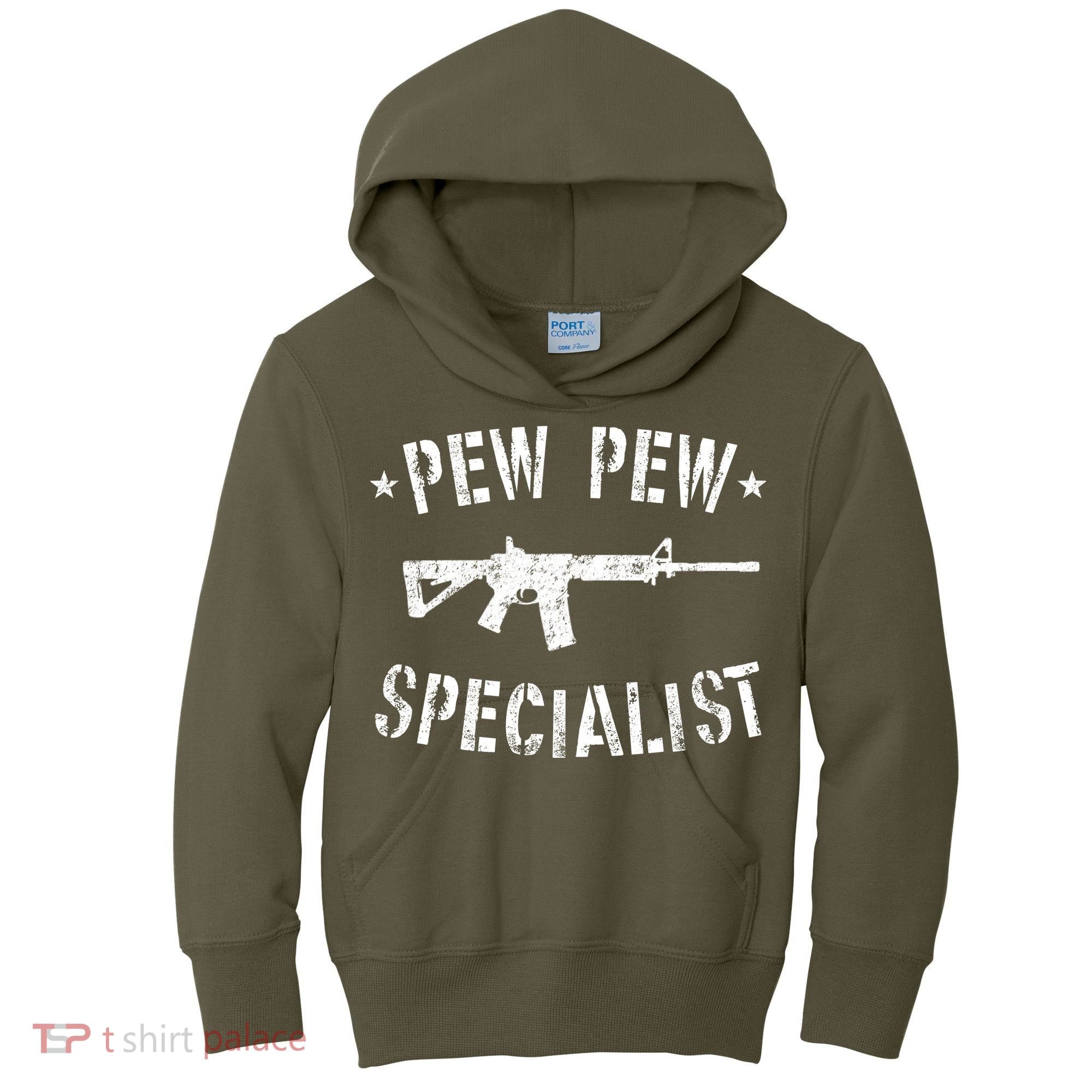 Gun Rifle Pew Pew Specialist Kids Hoodie