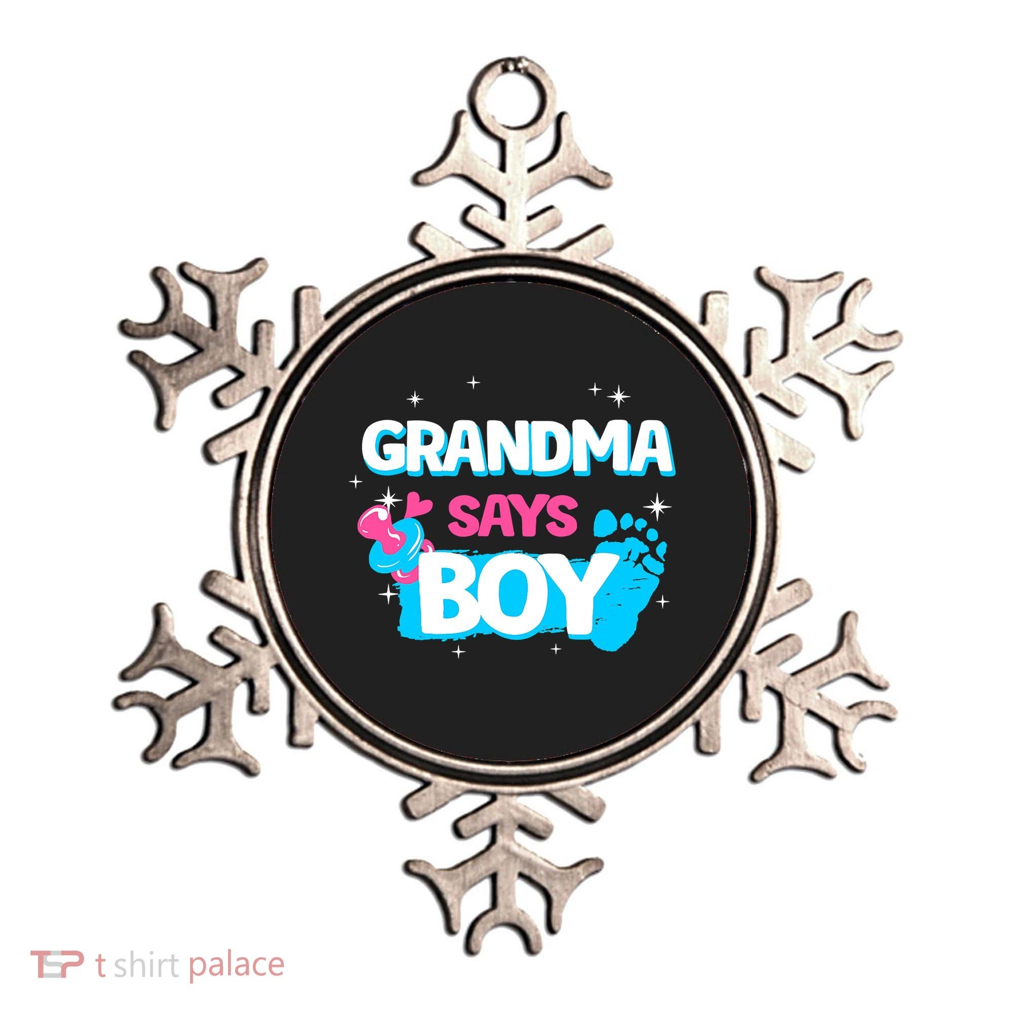 Gender Reveal Party Grandma Says Boy Team Boy Ornament