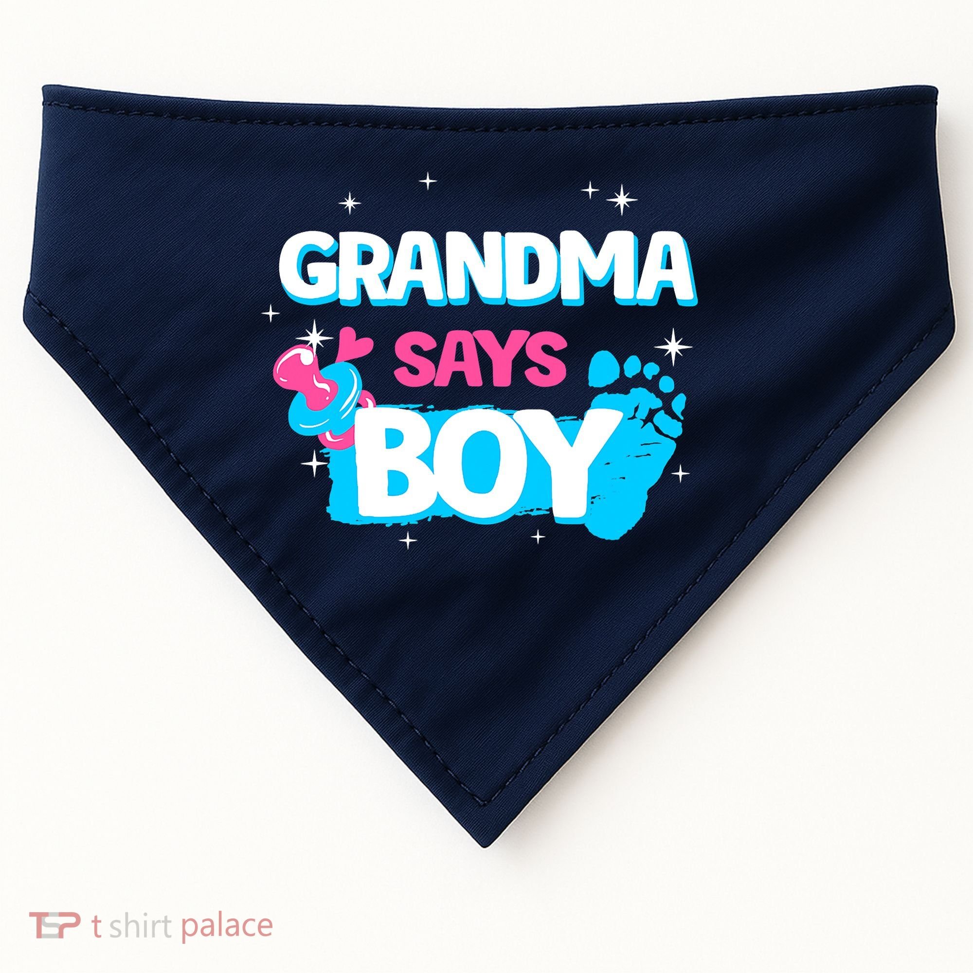 Gender Reveal Party Grandma Says Boy Team Boy USA-Made Doggie Bandana