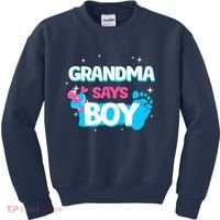 Gender Reveal Party Grandma Says Boy Team Boy Kids Sweatshirt thumb 0