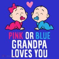 Gender Reveal Pregnancy Pink Or Blue Grandpa Loves You Gift T-Shirt thumb 7