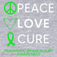 Green Ribbon Peace Cure Traumatic Brain Injury Awareness Women's Racerback Cropped Tank thumb 2