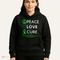 Green Ribbon Peace Cure Traumatic Brain Injury Awareness Hoodie thumb 5