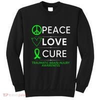 Green Ribbon Peace Cure Traumatic Brain Injury Awareness Sweatshirt thumb 0