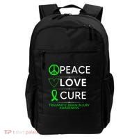Green Ribbon Peace Cure Traumatic Brain Injury Awareness Backpack thumb 0
