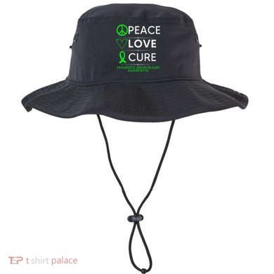 Green Ribbon Peace Cure Traumatic Brain Injury Awareness Bucket Hat