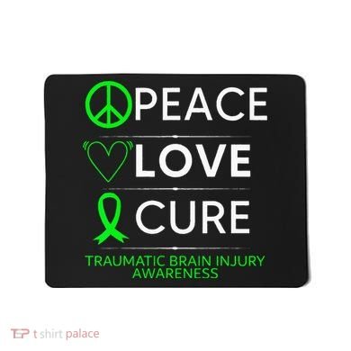 Green Ribbon Peace Cure Traumatic Brain Injury Awareness Mousepad
