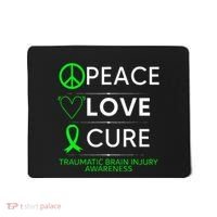 Green Ribbon Peace Cure Traumatic Brain Injury Awareness Mousepad thumb 0