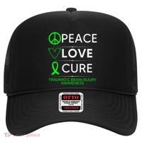 Green Ribbon Peace Cure Traumatic Brain Injury Awareness Hat thumb 0