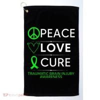 Green Ribbon Peace Cure Traumatic Brain Injury Awareness Golf Towel thumb 0