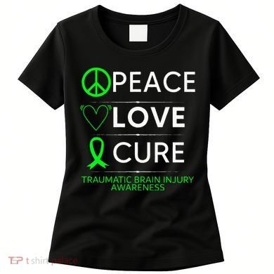 Green Ribbon Peace Cure Traumatic Brain Injury Awareness Women's T-Shirt