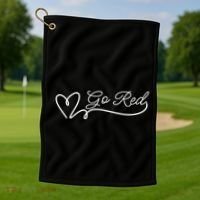 Go Red Pulse Heart Disease Awareness Golf Towel thumb 1