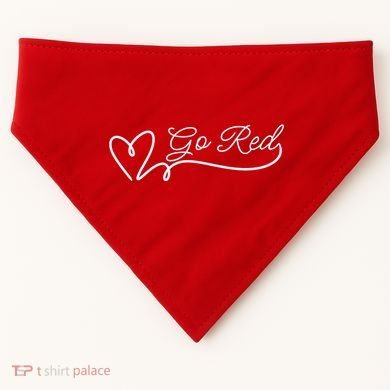 Go Red Pulse Heart Disease Awareness USA-Made Doggie Bandana
