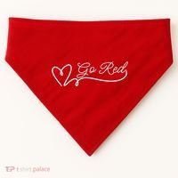Go Red Pulse Heart Disease Awareness USA-Made Doggie Bandana thumb 0