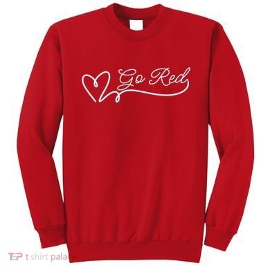 Go Red Pulse Heart Disease Awareness Sweatshirt
