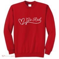 Go Red Pulse Heart Disease Awareness Sweatshirt thumb 0