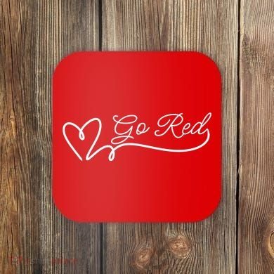 Go Red Pulse Heart Disease Awareness Coaster