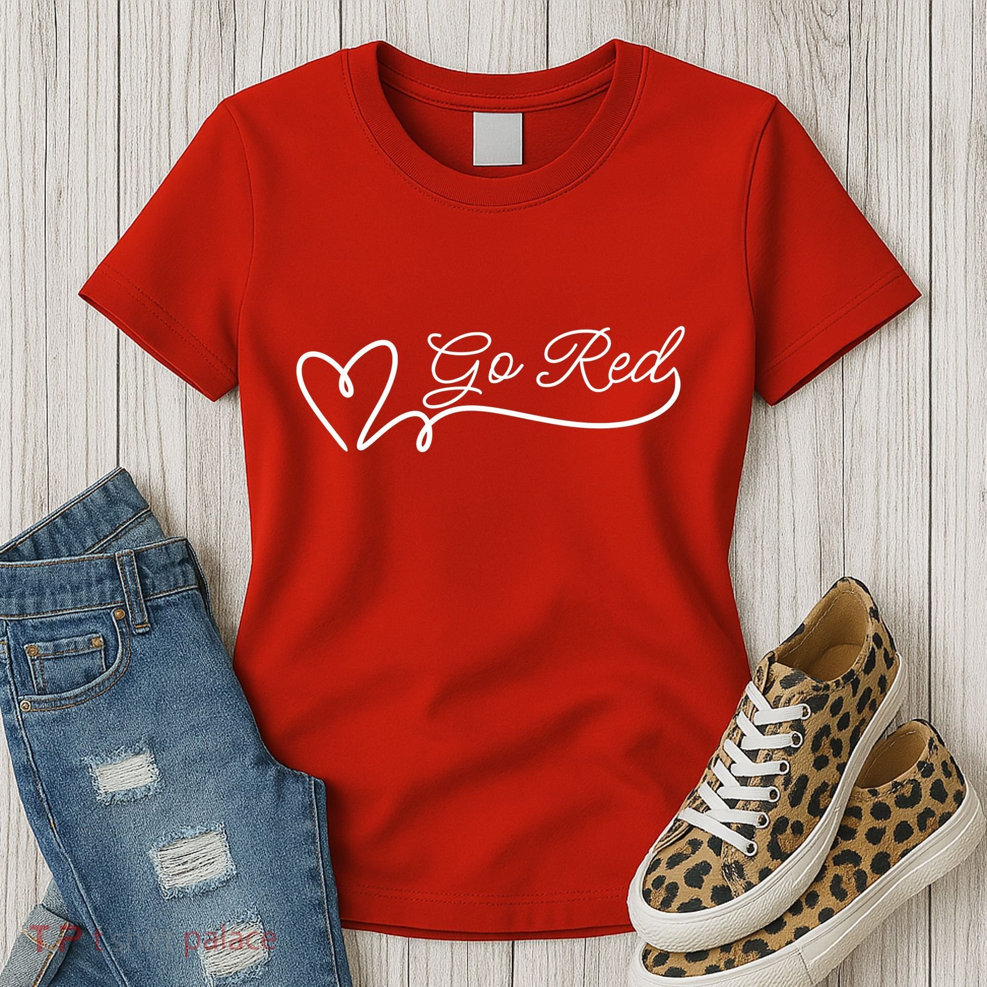 Go Red Pulse Heart Disease Awareness Women's T-Shirt