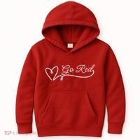 Go Red Pulse Heart Disease Awareness Kids Hoodie thumb 0