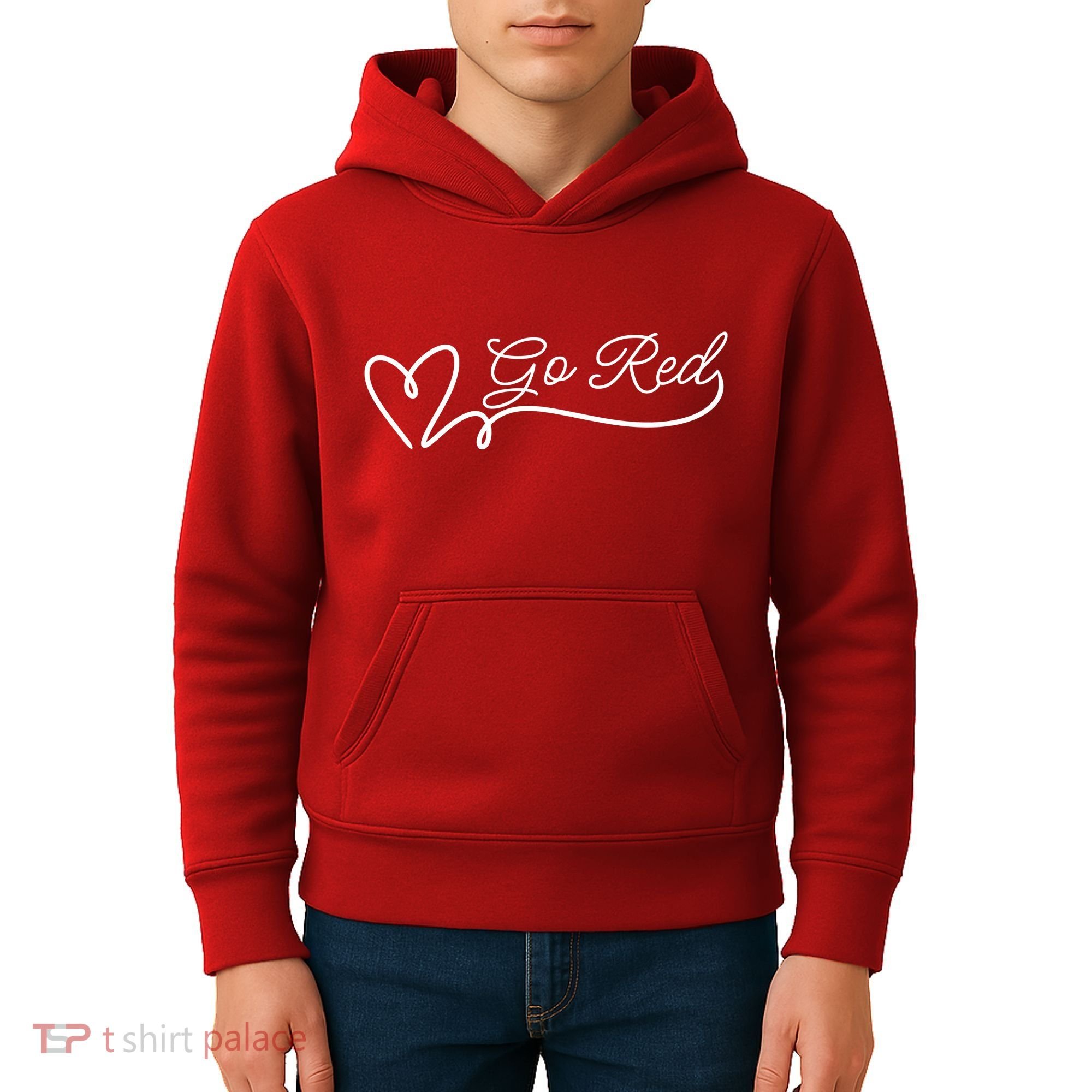 Go Red Pulse Heart Disease Awareness Kids Hoodie