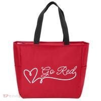 Go Red Pulse Heart Disease Awareness Tote Bag thumb 0