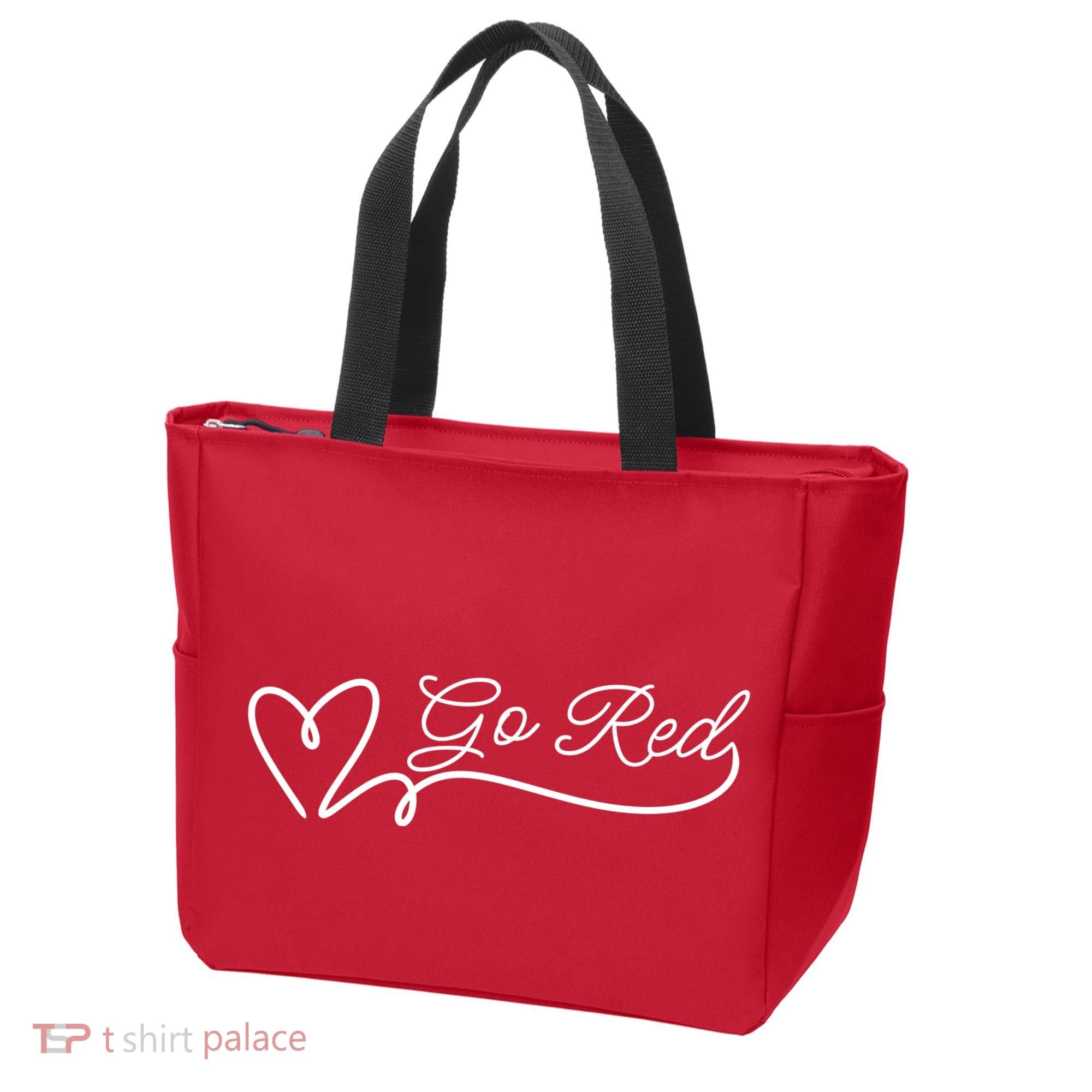 Go Red Pulse Heart Disease Awareness Tote Bag