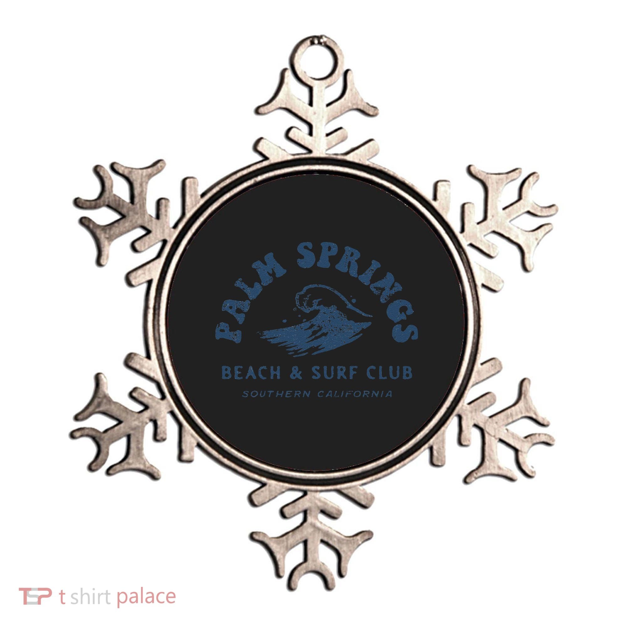 Groovy Retro Palm Springs Beach Surf Club Summer Vacations Ornament
