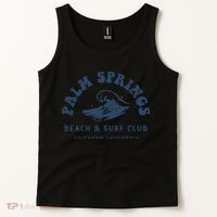 Groovy Retro Palm Springs Beach Surf Club Summer Vacations Tank Top thumb 2