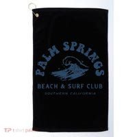 Groovy Retro Palm Springs Beach Surf Club Summer Vacations Golf Towel thumb 0