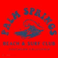 Groovy Retro Palm Springs Beach Surf Club Summer Vacations Santa Hat thumb 1