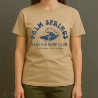 Groovy Retro Palm Springs Beach Surf Club Summer Vacations T-Shirt thumb 4