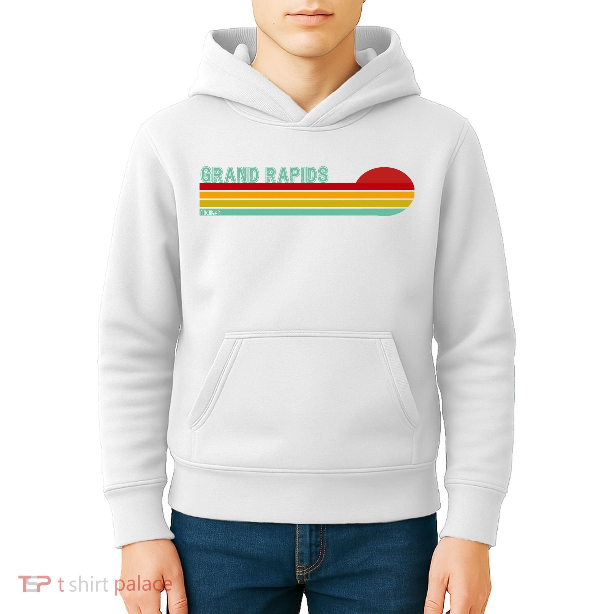 Grand Rapids Retro Michigan Kids Hoodie