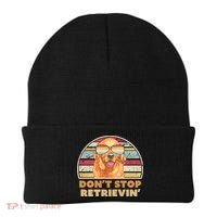 Golden Retriever Retro Dont Stop Retrievin Cool Gift Beanie thumb 0