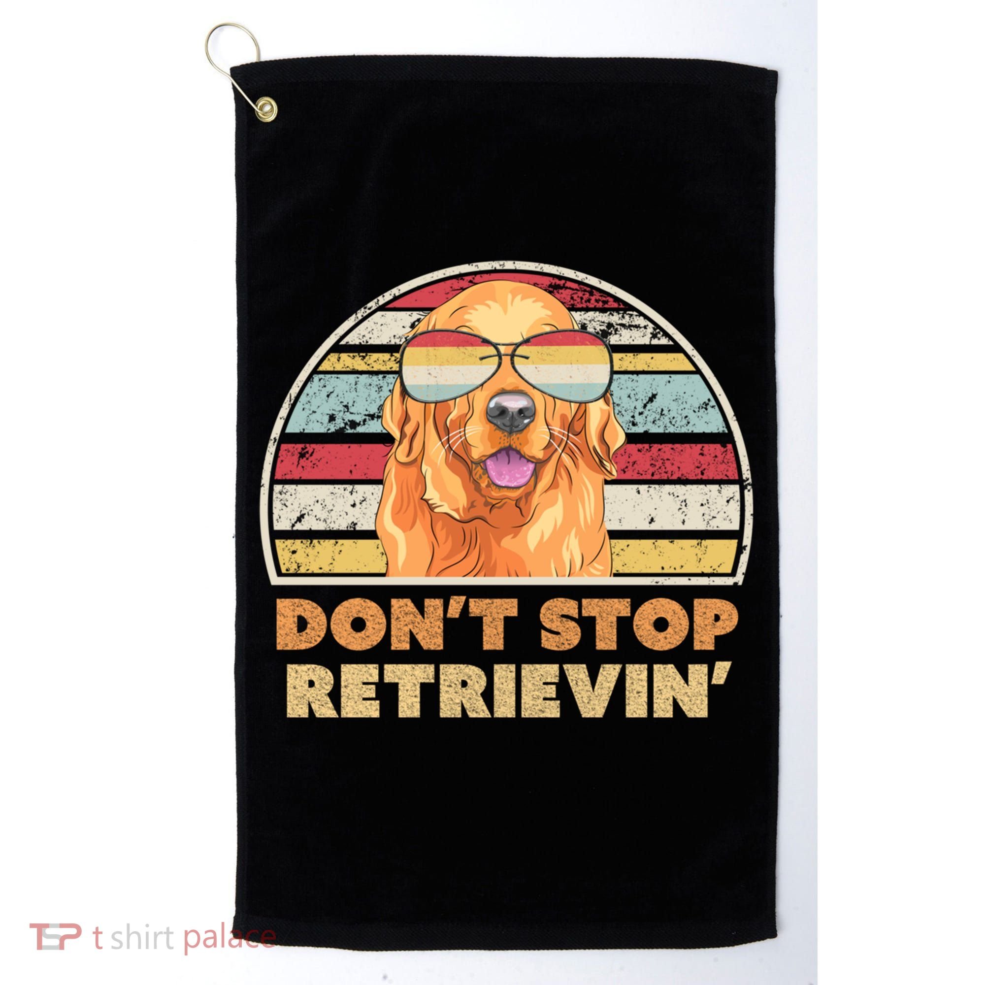 Golden Retriever Retro Dont Stop Retrievin Cool Gift Golf Towel
