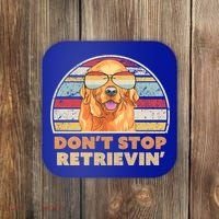 Golden Retriever Retro Dont Stop Retrievin Cool Gift Coaster thumb 0