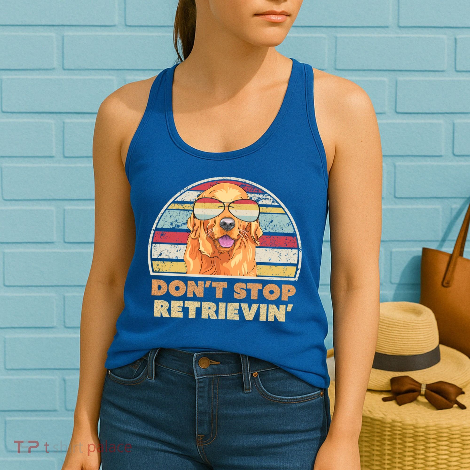 Golden Retriever Retro Dont Stop Retrievin Cool Gift Women's Tank Top