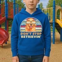 Golden Retriever Retro Dont Stop Retrievin Cool Gift Kids Hoodie thumb 2