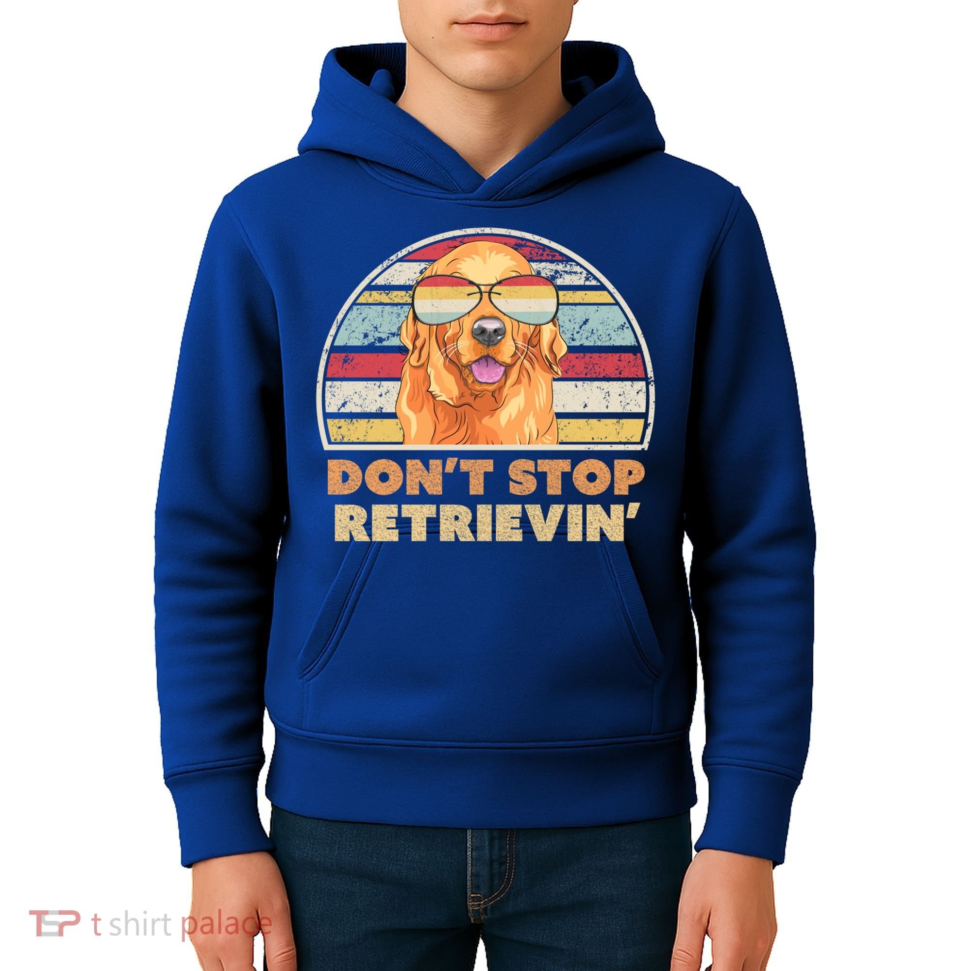 Golden Retriever Retro Dont Stop Retrievin Cool Gift Kids Hoodie