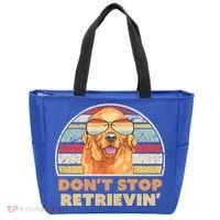 Golden Retriever Retro Dont Stop Retrievin Cool Gift Tote Bag thumb 0
