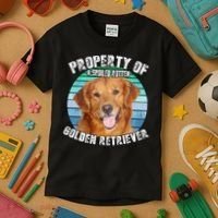 Golden Retriever Retro Property Of Kids T-Shirt thumb 3