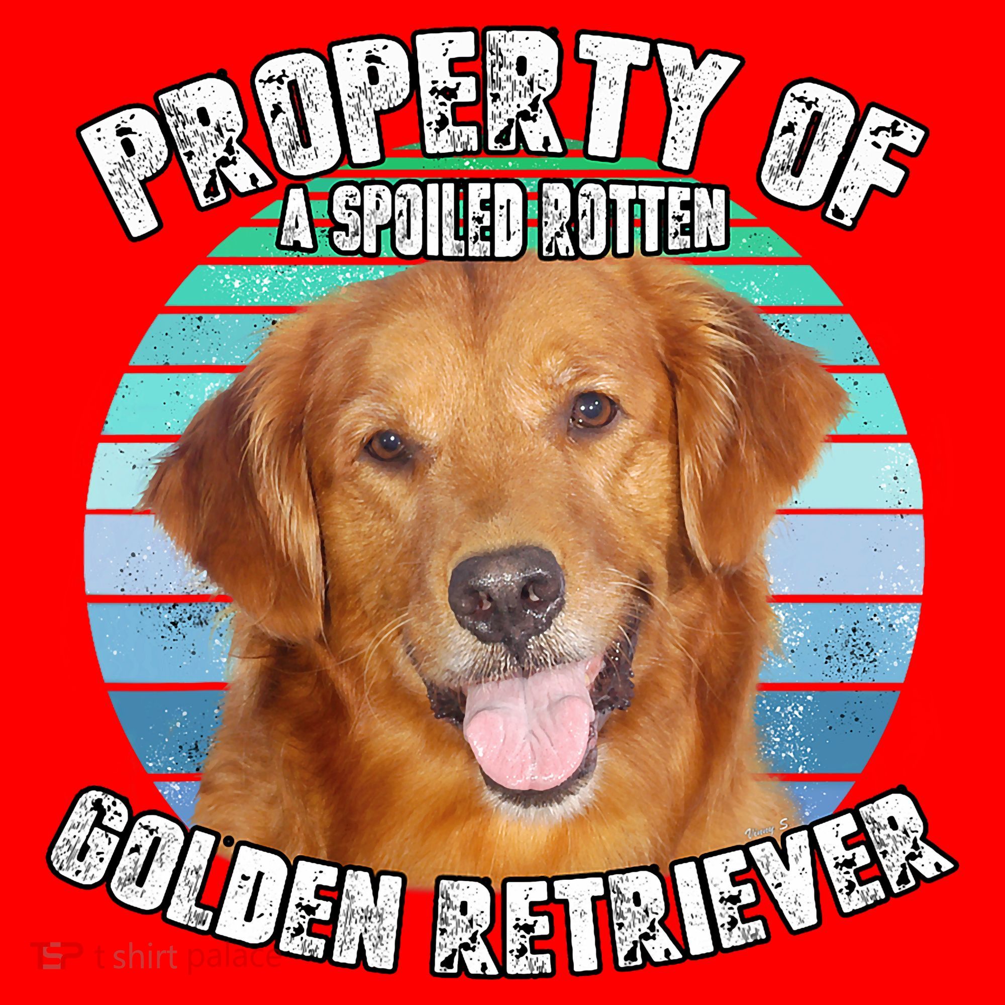 Golden Retriever Retro Property Of Santa Hat