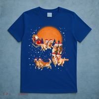 Golden Retriever Reindeer Santa Sleigh Christmas Dog Lover Gift T-Shirt thumb 5