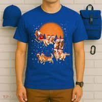 Golden Retriever Reindeer Santa Sleigh Christmas Dog Lover Gift T-Shirt thumb 6