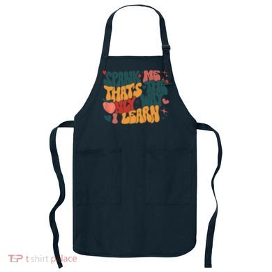 Groovy Retro Spank Me That's The Only Way I Learn (On Back) Apron
