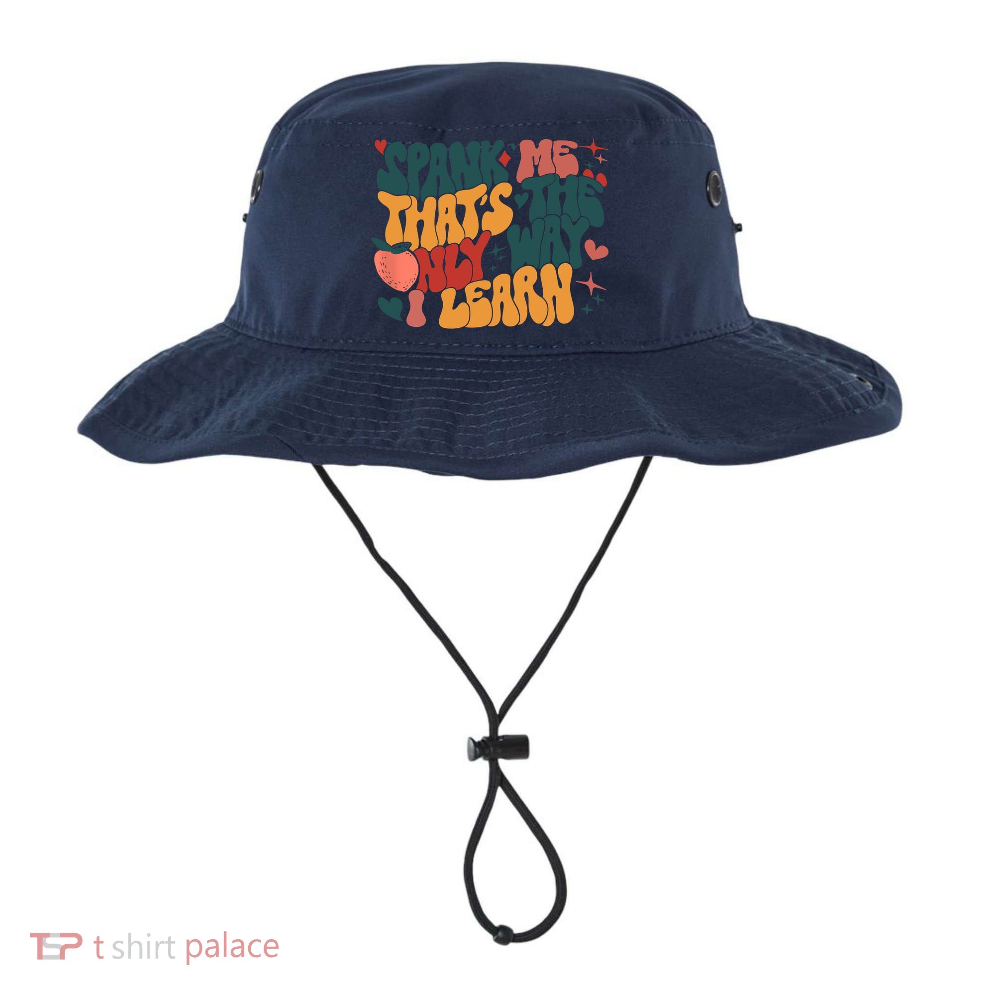Groovy Retro Spank Me That's The Only Way I Learn (On Back) Bucket Hat