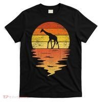 Giraffe Retro Sunset 70s Vintage Giraffe T-Shirt thumb 0