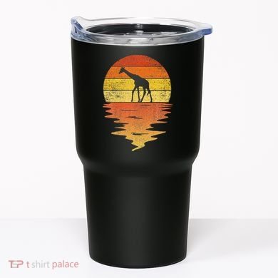 Giraffe Retro Sunset 70s Vintage Giraffe Tumbler